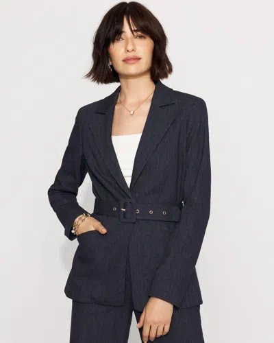 White House Black Market Belted Blazer In Purple
