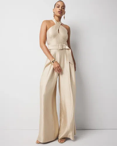 White House Black Market Belted Halter Jumpsuit