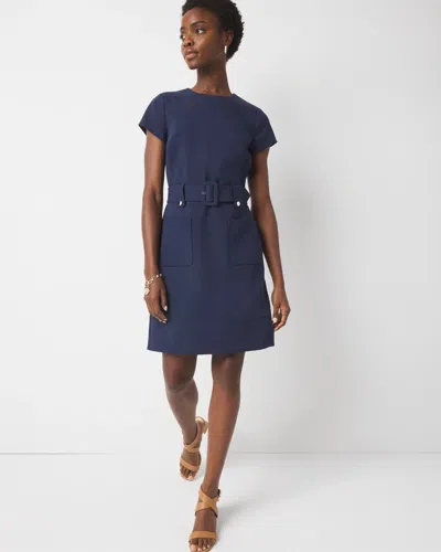 White House Black Market Belted Ponte Shirt Dress