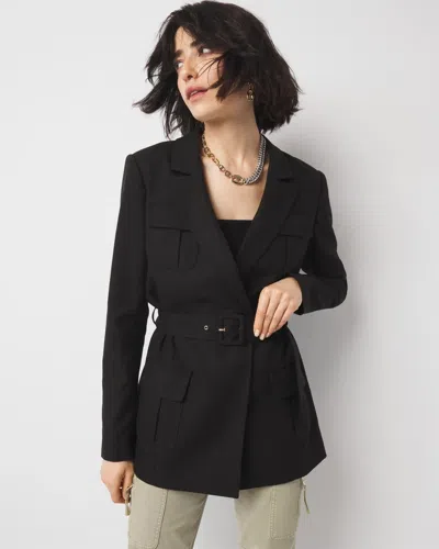 White House Black Market Belted Safari Jacket In Black