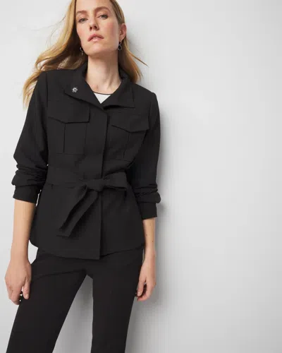 White House Black Market Belted Safari Jacket In Black