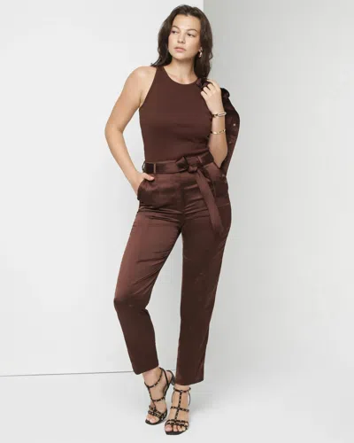White House Black Market Belted Utility Straight Crop Pants In Rocky Cliff