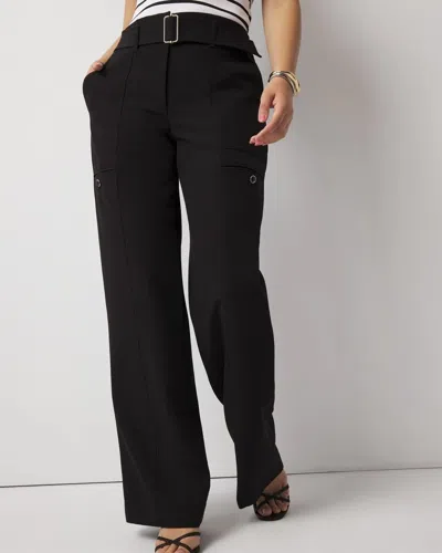 White House Black Market Belted Utility Wide Leg Pants In Black
