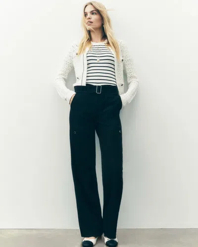 White House Black Market Belted Utility Wide Leg Pants In Black