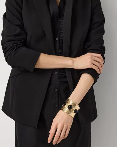 White House Black Market Black Cap Cuff Bracelet |  In Gold