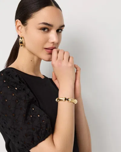 White House Black Market Black Cap Hinge Bracelet |  In Gold