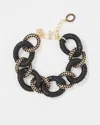 White House Black Market Black Raffia + Crystal Link Bracelet |