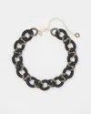 White House Black Market Black Raffia + Crystal Link Necklace |