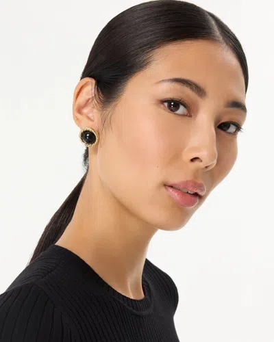 White House Black Market Black Stud Earrings |  In Black W/gold