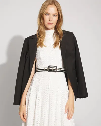 White House Black Market Black +white Faux Leather Belt In Multi