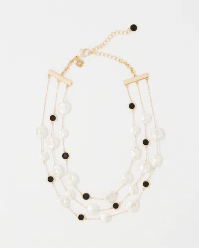 White House Black Market Black + White Multiple Strand Short Necklace |  In Black And White
