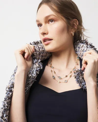 White House Black Market Blue Stone Convertible Necklace |  In Denim Blue