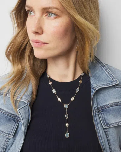 White House Black Market Blue Stone Y Necklace |  In Denim Blue