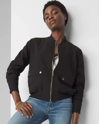 White House Black Market Bomber Jacket In Black