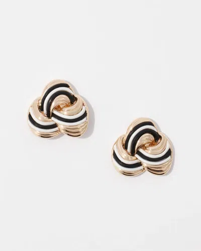 White House Black Market Braided Gold Corded Inlay Earrings |