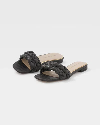 White House Black Market Braided Raffia Flat