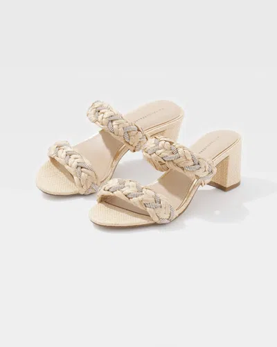 White House Black Market Braided Raffia Heeled Sandals In Neutral