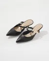 White House Black Market Braided Strap & Gold Kitten Heels In Black