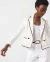 White House Black Market Braided Trim Cropped Jacket In White