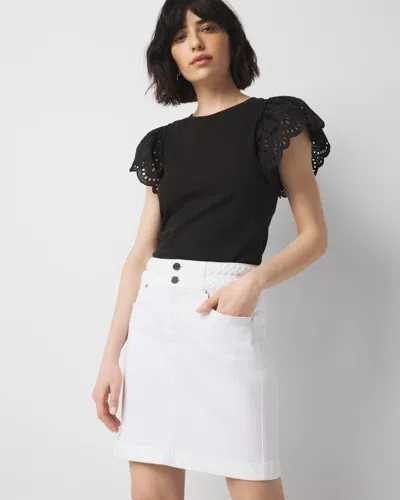 White House Black Market Braided Waist Denim A-line Miniskirt