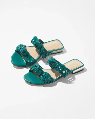 White House Black Market Braided Woven Sandals In Tropical Teal