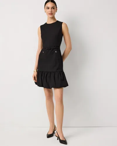 White House Black Market Bubble Hem Mini Dress In Black