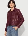White House Black Market Button-front Faux Leather Jacket