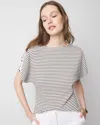White House Black Market Button Shoulder Dolman Sleeve Top