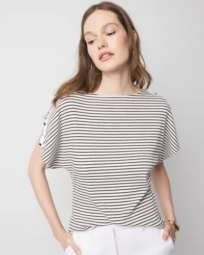 White House Black Market Button Shoulder Dolman Sleeve Top