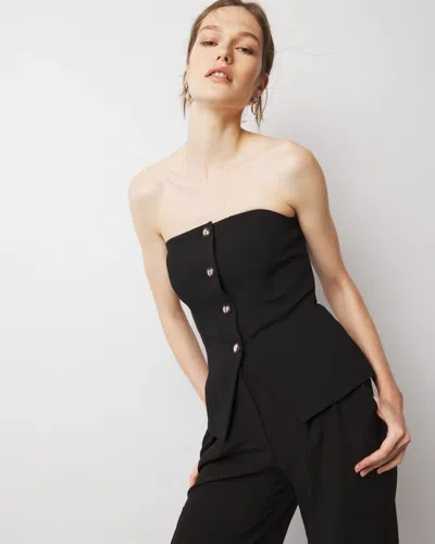 White House Black Market Buttoned Bustier Top In Black