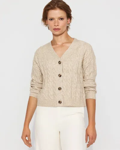 White House Black Market Cable-knit Button-front Cardigan Sweater