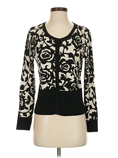 Pre-owned White House Black Market Cardigan Sweater In Black