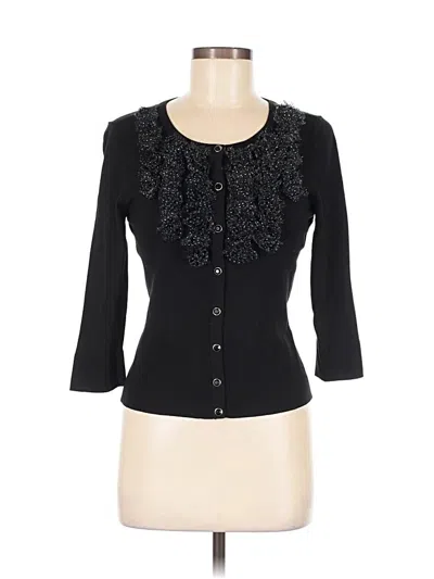 Pre-owned White House Black Market Cardigan Sweater In Black