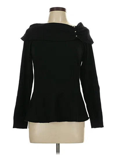 Pre-owned White House Black Market Cardigan Sweater In Black