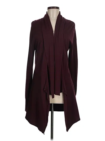 Pre-owned White House Black Market Cardigan Sweater In Burgundy