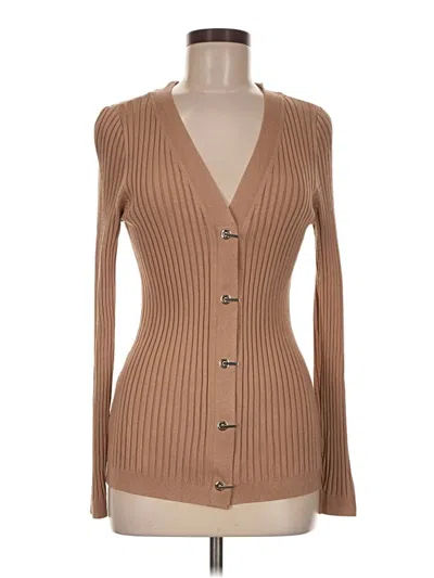 Pre-owned White House Black Market Cardigan Sweater In Tan