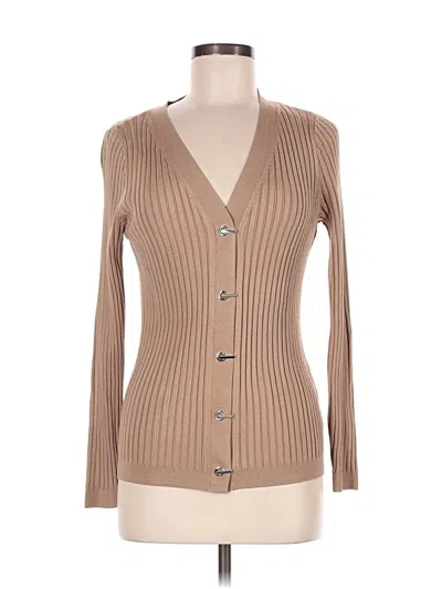 Pre-owned White House Black Market Cardigan Sweater In Tan