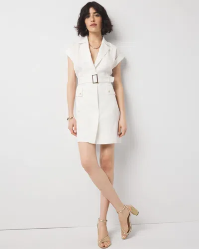 White House Black Market Cargo Shirt Dress In White