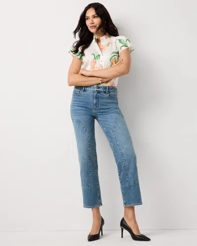 White House Black Market Carpenter High-rise Straight Ankle Jeans In Blue