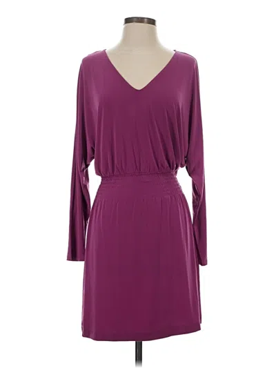 Pre-owned White House Black Market Casual Dress In Burgundy