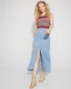 White House Black Market Chain Detail Tencel Maxi Skirt In Blue