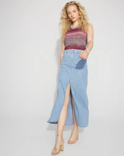 White House Black Market Chain Detail Tencel Maxi Skirt In Blue