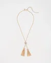 White House Black Market Chain Necklace With Tassels |  In Gold