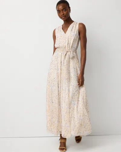 White House Black Market Chevron Maxi Dress In White