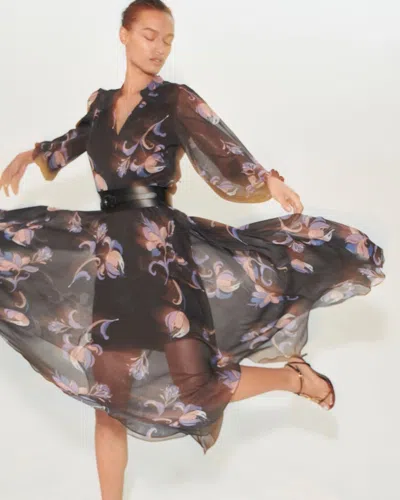 White House Black Market Chiffon + Lurex Maxi Dress In Multi