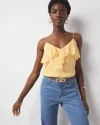 White House Black Market Chiffon Ruffle Camisole Top In Yellow