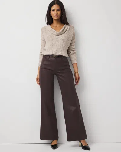 White House Black Market Coated Denim High-rise Wide Leg Jeans In Multi