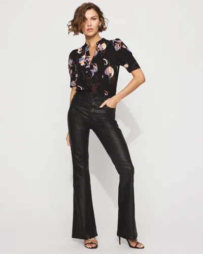 White House Black Market Coated Flare Jeans In Black