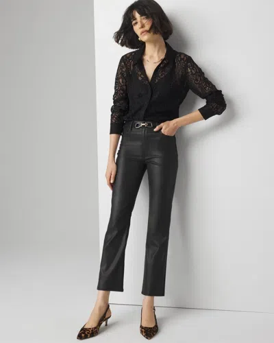 White House Black Market Coated Kick Flare Jeans In Vegas Coated Black