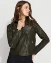 White House Black Market Coated Moto Jacket In Green